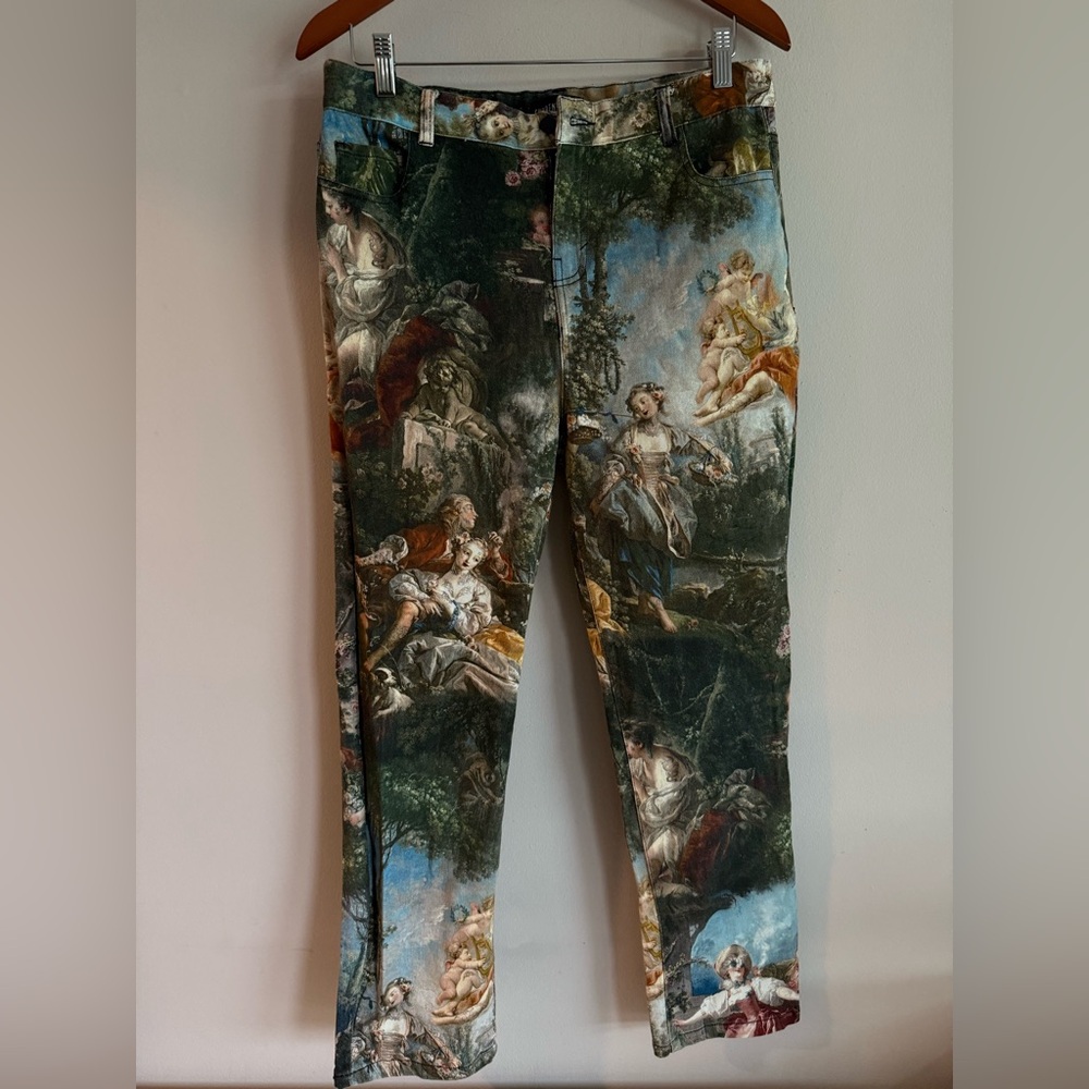 Dolls Kill Artistic Print Straight Leg Pants